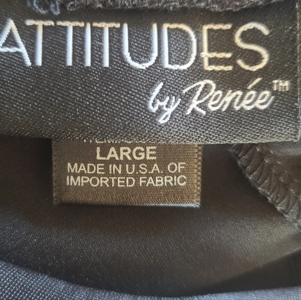 Black Wide Leg Jersey Knit Pants Women's Size L Mid Rise Pull On Casual